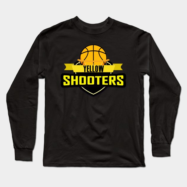 Sporty Basketball Team Yellow Shooters Long Sleeve T-Shirt by Teephical